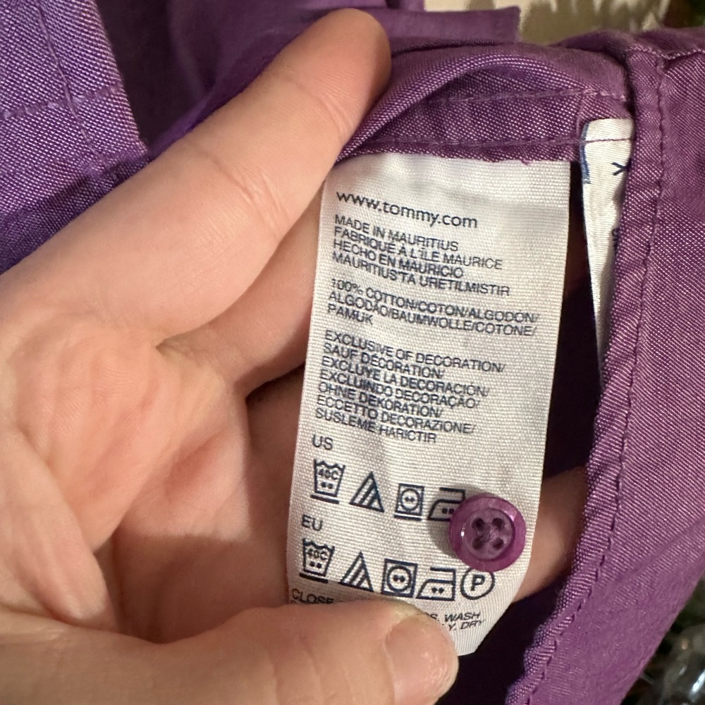 Tommy Hilfiger Women's Purple Button Down Shirt - Picture 3 of 3
